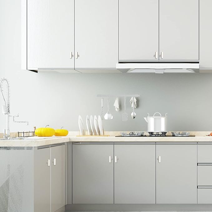 Cabinet Pulls Single Hole Cabinet Handles, 50 Pack Square Brushed Nickel Bar Cabinet Pulls Drawer Cabinet Knobs Cupboard Hardware Cabinet Handles, Stainless Steel Single Hole Cabinet Knobs