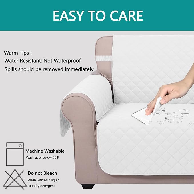 U-NICE HOME 4 Seater Sofa Cover 91''Large Couch Cover, Pet Friendly, Elastic - Image 5