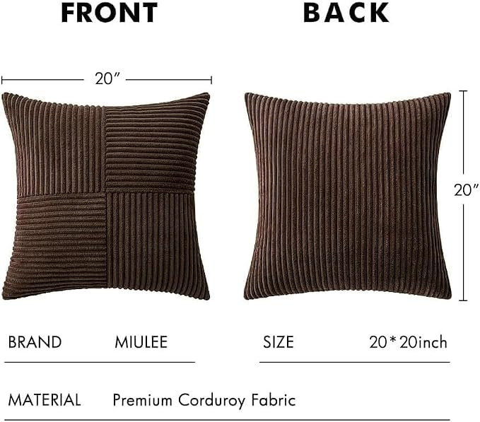 MIULEE Dark Brown Decorative Throw Pillow Covers - Image 7