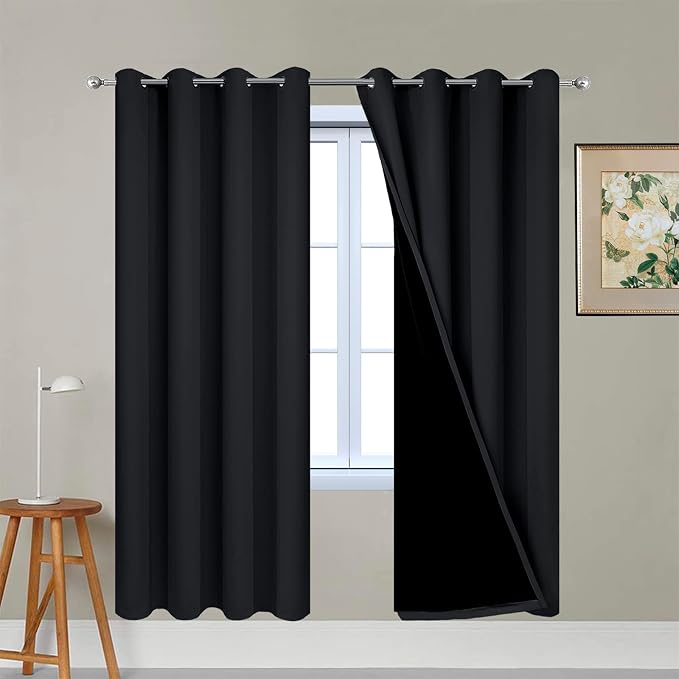 Yakamok Black 100% Blackout Curtains 72 Inches Long by Yakamok