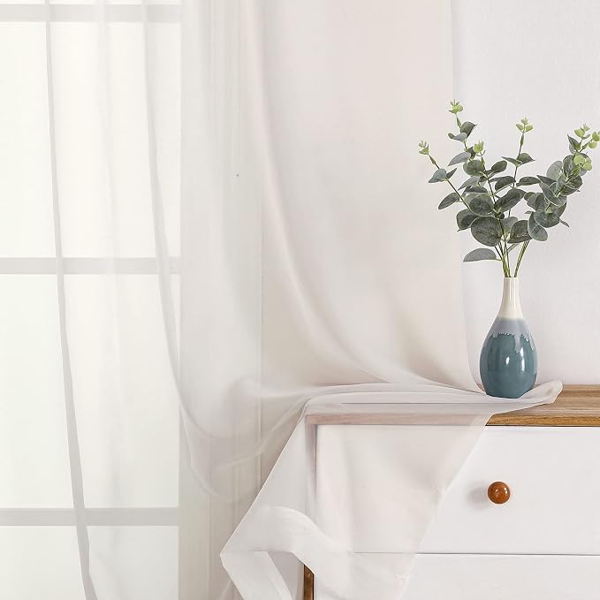 Short Sheer Curtains 24 Inches Long 2 Panels - Image 3