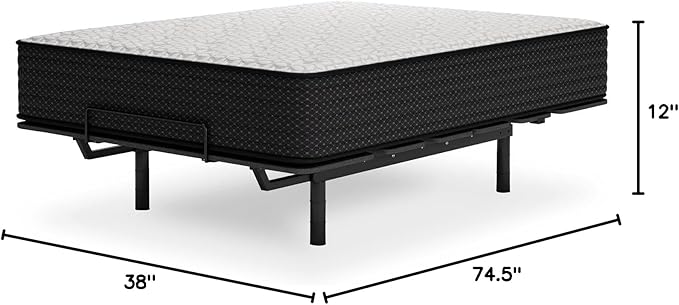 Signature Design by Ashley Limited Edition Plush 12 Inch Hybrid Mattress with Gel Memory Foam and Edge Support for Cool Sleep and Pressure Relief, Twin, Fiberglass Free, Mattress In A Box