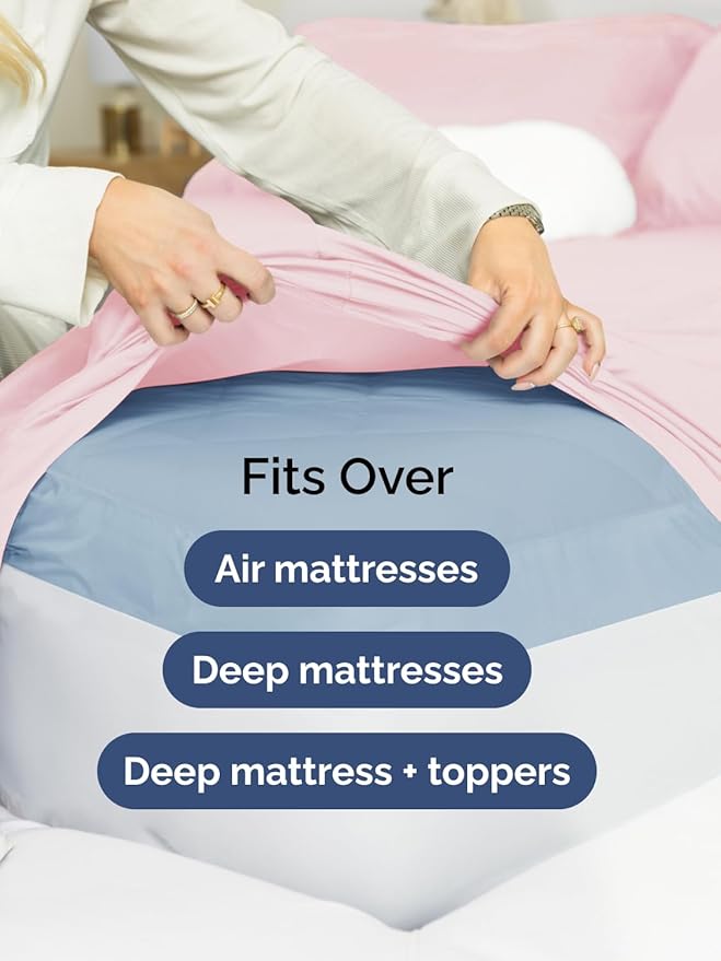 Extra Deep King Sheet Set - 6 Piece Breathable and Cooling Sheets - Hotel Luxury Bed Sheets Set - Easy Fit - Soft, Wrinkle Free and Comfy Sheets Set - Lavender Pink Sheet Set with Extra Deep Pockets