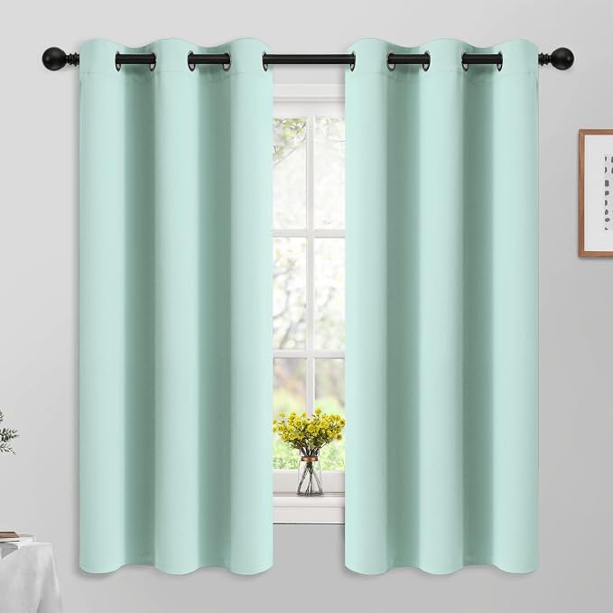 Yakamok Room Darkening Curtains 42x63 inch Length Aqua-Living Room | 2 panels by Yakamok