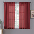 Tollpiz Sheer Curtains Linen Textured Bedroom Curtain Sheers Light Filtering by Tollpiz