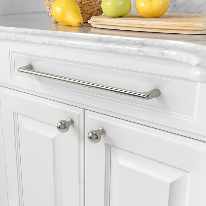 Amerdeco 10 Pack Brushed Satin Nickel Cabinet Pulls 12.5 Inch(320MM) Hole Centers Kitchen Cabinet Handles Hardware Kitchen Handles for Cabinets Cupboard Handles Drawer Pulls ZH0041
