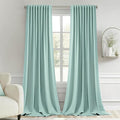 MIULEE Aqua Back Tab Blackout Curtains 52x120 Inch Long 2 Panels Set | Rod by MIULEE