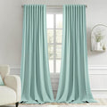 MIULEE Aqua Back Tab Blackout Curtains 52x108 Inch Long 2 Panels Set | Rod by MIULEE