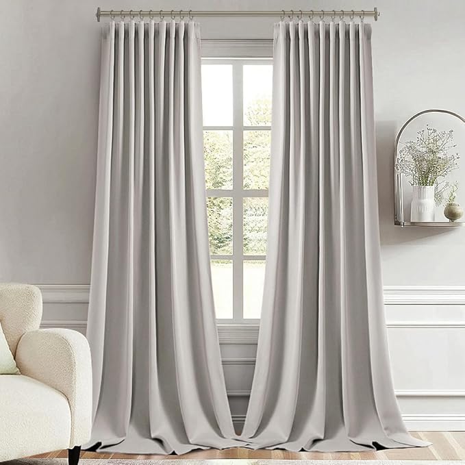 MIULEE Cobblestone Back Tab Blackout Curtains 52x120 Inch Long 2 Panels Set | - Image 8
