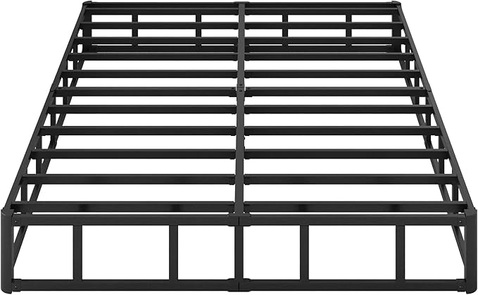 10 Inch High Profile Full Size Box Spring Heavy Duty Metal Box Spring Full Size with Fabric Cover, Sturdy Mattress Foundation, Easy Assembly, Noise Free, Black