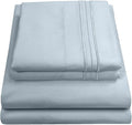 California King Sheet Sets - Breathable Luxury Sheets with Full Elastic & Secure Corner Straps Built In - 1800 Supreme Collection Deep Pocket Bedding Set, Sheet Set, California King, Misty Blue