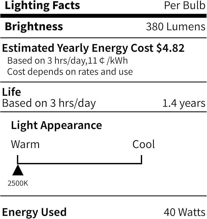 12-Pack E12 Candelabra Light Bulbs 40W, Dimmable Warm White 2500K Chandelier Light Bulbs for Ceiling Fan or Pendants, B10 Clear Candle Bulbs (Gold Base)