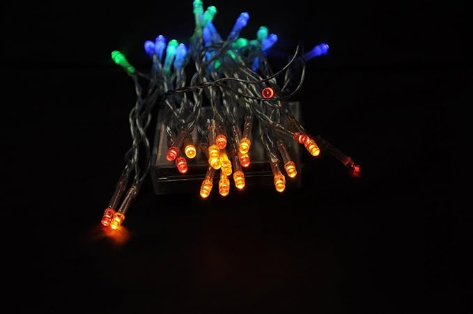 Karlling Battery Operated Christmas Lights,13 ft Short Clear Wire String Led Twinkle Fairy Light for Small Mini Xmas Tree and Wedding Party Indoor/Outdoor Decoration(Multicolor,20 Pack)