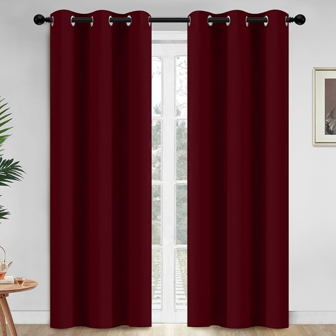 Yakamok Room Darkening Curtains 42x84 inch Length Wine Red-Living Room | 2 by Yakamok
