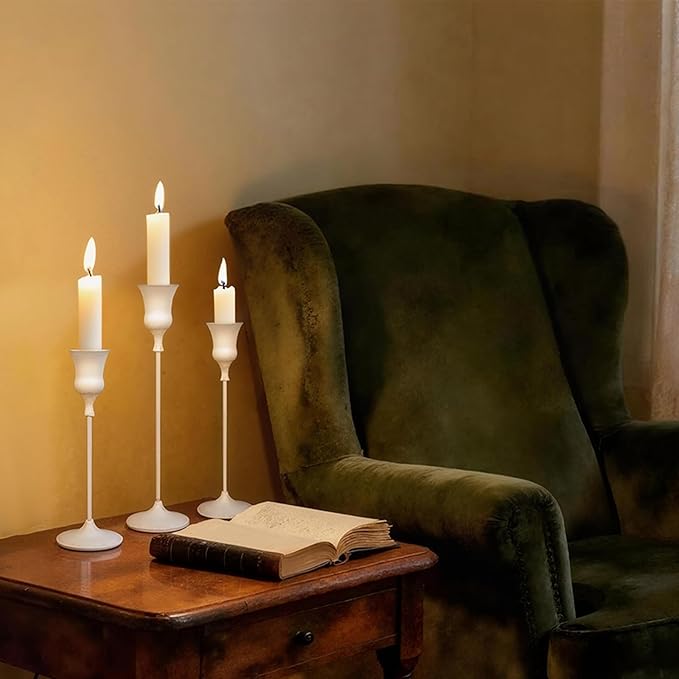 Candlestick Holders White, 6 Packs Taper Candle Holder for Candlesticks, Candle Sticks Holder Decor for Home Decor
