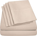 Cal King Size Bed Sheets - 6 Piece 1500 Supreme Collection Fine Brushed Microfiber Deep Pocket California King Sheet Set Bedding - 2 Extra Pillow Cases, Great Value, California King, Beige