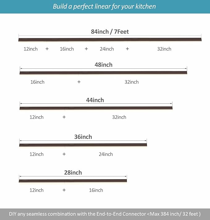 Under Cabinet Lighting Plug in, 16 Inch 2 Pcs, Linkable AC120V 3CCT 3000K/4000K/5000K Ultra Slim, LED Under Cabinet Lights for Counter Light, Kitchen, Shelf, Sink, Workshop, Desk, Bronze
