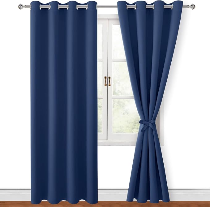 Blackout Curtains for Bedroom, 52 x 96 Inches Long, 2 Panels | Thermal by Hiasan