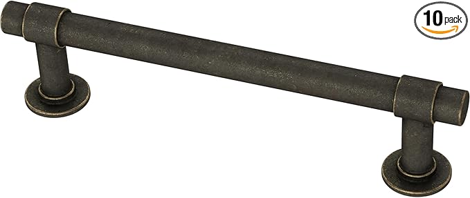 Franklin Brass - Francisco Warm Chestnut Cabinet Handles 4 Inch (4") Hole Center Pulls | Easy Install, Durable Hardware for Kitchen Cabinet Door, Drawers, Dresser Pull, Furniture (10 Pack)