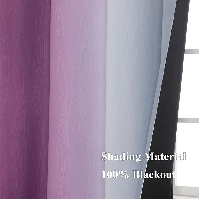 Purple and Grey Ombre Blackout Curtains - Image 5