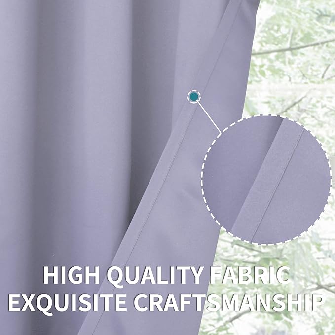 BGment Room Darkening Curtains 72 Inches Long - Grommet Thermal Insulated Drapes Window Treatment Curtains for Bedroom, 2 Panels, 42 x 72 Inch, Lavander