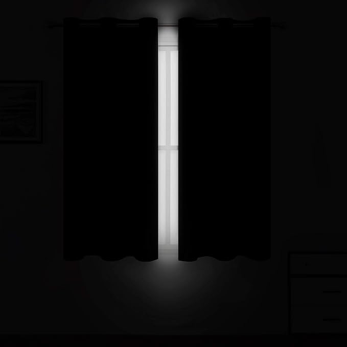 Blackout Curtains 42 x 63 inch/Black Curtains Set of 2 Panels/Thermal Insulated - Image 3