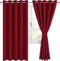 Blackout Curtains for Bedroom, 60 x 63 Inches Length, Christmas Red | Thermal by Hiasan