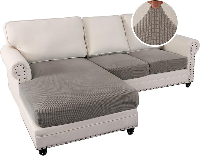 H.VERSAILTEX Sectional Couch Covers 3 Pieces Sofa Seat Cushion Covers L Shape - Image 2
