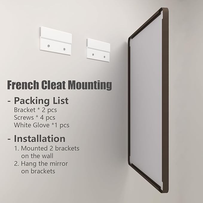 48x40 Bronze Bathroom Mirror, Brushed Bronze Metal Frame Mirrors for Wall, Rounded Rectangle Bronze Mirror for Vanity,Farmhouse, Bedroom, Anti-Rust (Horizontal/Vertical)