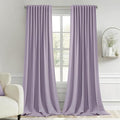 MIULEE Lilac Back Tab Blackout Curtains 52x96 Inch Long 2 Panels Set | Rod by MIULEE