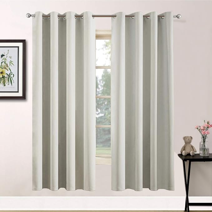 Yakamok Room Darkening Curtains 52x63 inch Length Light Beige-Living Room | 2 by Yakamok