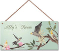 Parrot Sign, Woodland Personalized Sign for Little Man Cave,Kid's Name, Bird Flying Art Kids Door Sign, Baby Nursery Wall Décor Plate For Boys Room Girls Bedroom