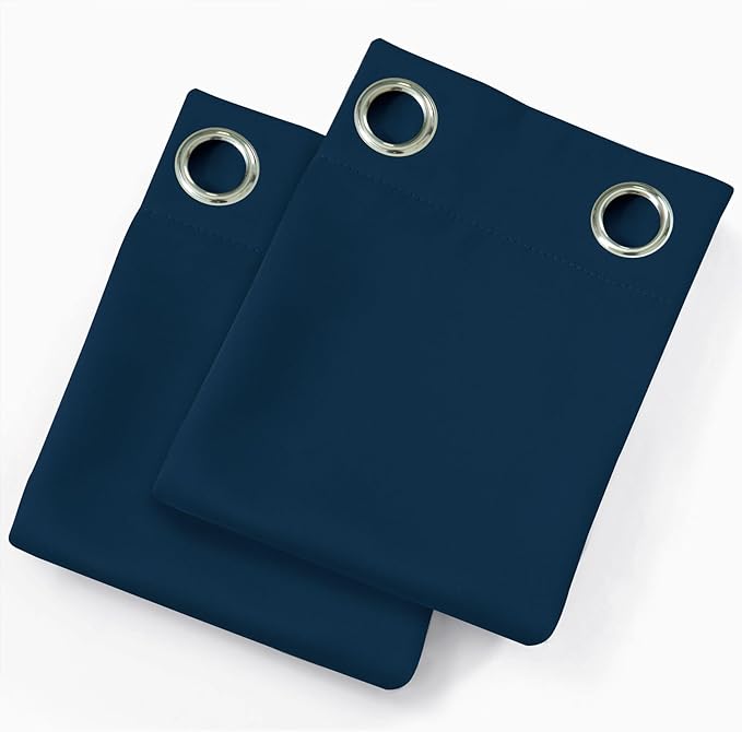 Blackout Curtains 52 x 120 Inch Long Navy Blue Curtains Set of 2 Panels Room - Image 9