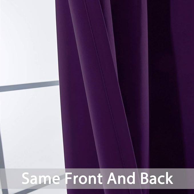 Yakamok Room Darkening Curtains 52x84 inch Length Purple-Living Room | 2 panels - Image 6