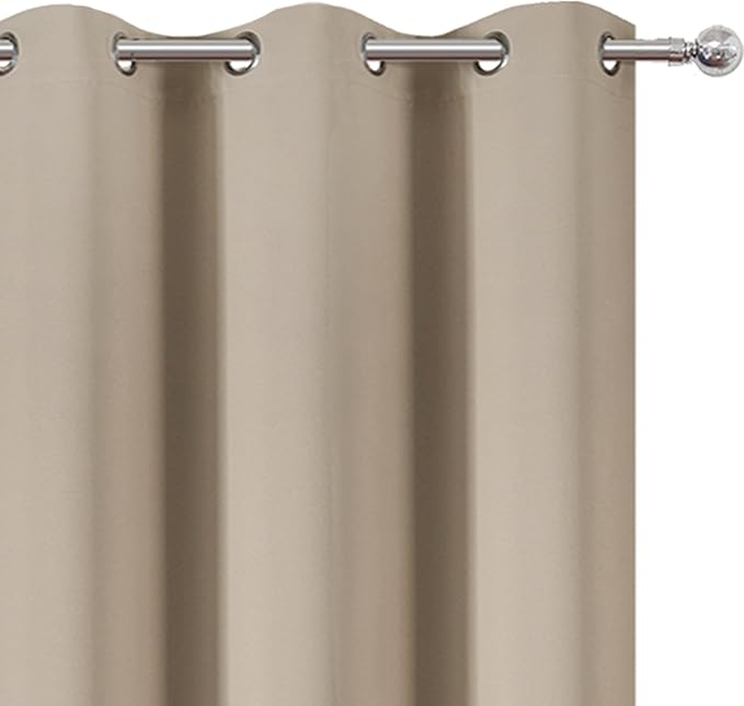 Khaki Thermal Blackout Curtains/42 x 84 Inch/Set of 2 Panels Room Darkening - Image 6