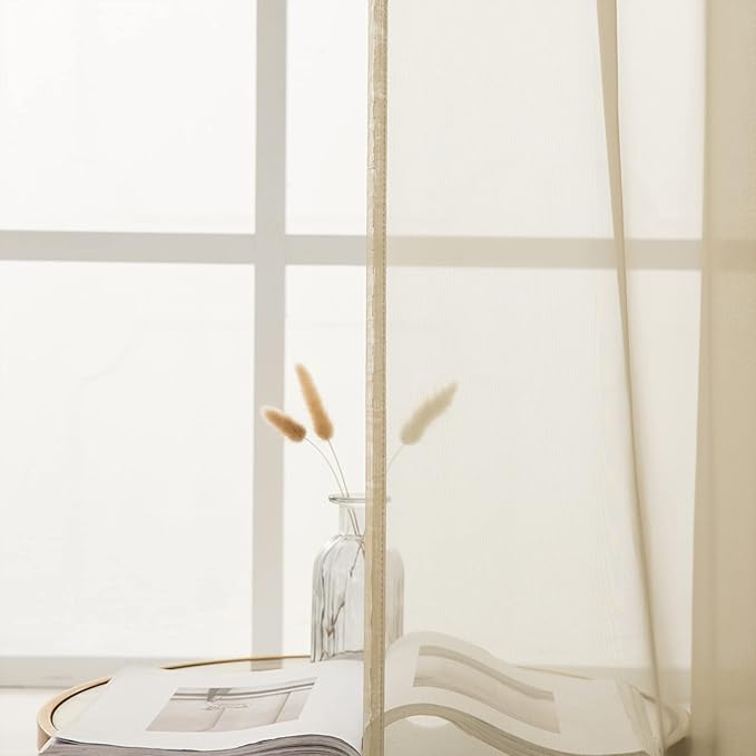 MIULEE Short Sheer Curtains 30 Inch Length 2 Panels, 29 x 30 Inches, Tier - Image 6