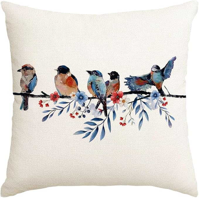 RABUSOFA 4th of July Memorial Day Patriotic Throw Pillow Cover, 20x20 Inch Red by RABUSOFA