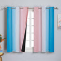 Pink and Blue Ombre Curtains for Bedroom 45 Inch Long | Room Darkening Curtains by ESTELARTEXTILER