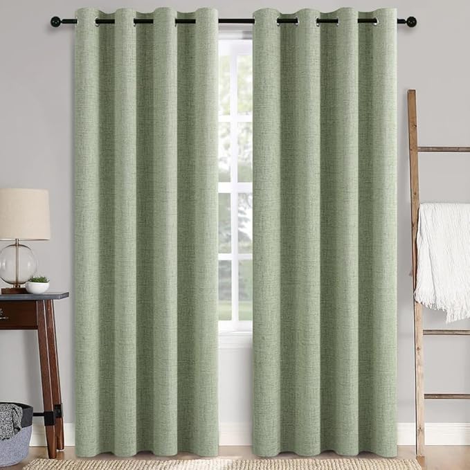 MIULEE 100% Blackout Linen Curtains by MIULEE