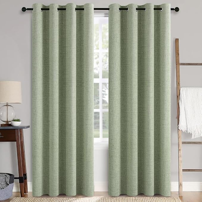 MIULEE 100% Blackout Linen Curtains by MIULEE