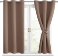 Short Blackout Curtains for Bedroom Cappuccino 38 x 45 Inch 2 Panel | Thermal by Hiasan