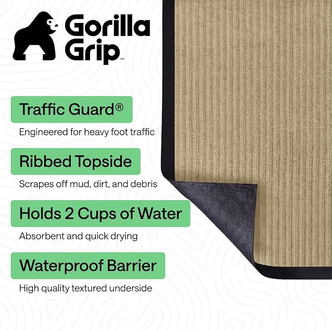 GORILLA GRIP Waterproof Traffic Guard Door Mat, Indoor and Outdoor Heavy Duty - Image 2