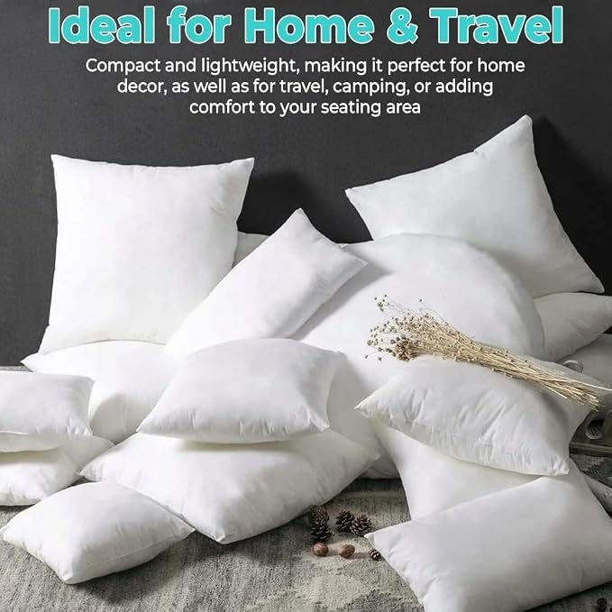 QUBA LINEN Throw Pillow Inserts, 12x12 Inches - Image 6