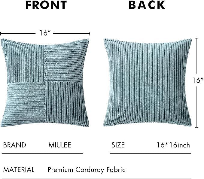 MIULEE Slate Blue Decorative Throw Pillow Covers - Image 6