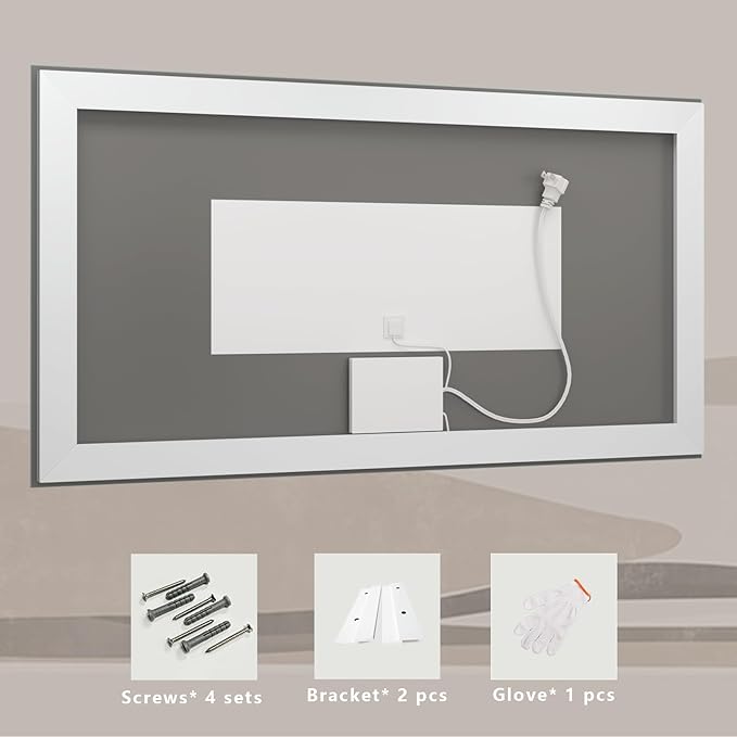 57x 36 LED Lighted Bathroom Mirror, Dimmable Vanity Mirror with Lights, Anti-Fog, ETL Listed (Backlit and Front Lighted)