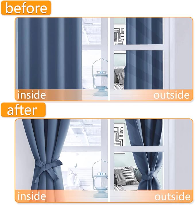 Blackout Curtains for Bedroom, 42 x 54 Inch, 2 Panels | Thermal Insulated & - Image 4