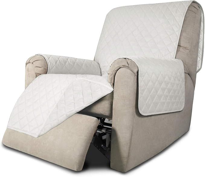 Easy-Going Reversible Couch Cover, Recliner 19 in, Ivory/Ivory | Machine by Easy-Going