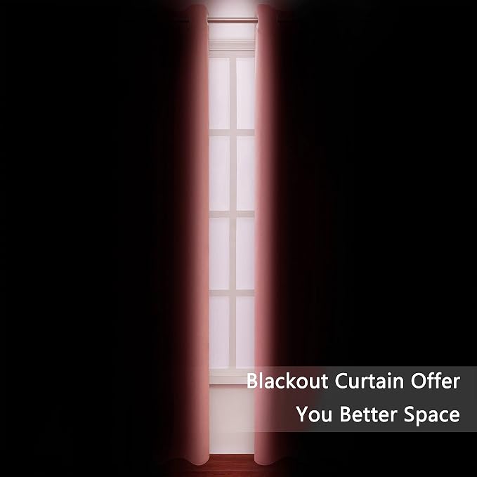 Blackout Curtains 66 x 84 inch/Coral Curtains Set of 2 Panels/Thermal Insulated - Image 3