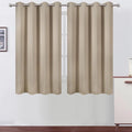 Blackout Curtains 66 x 54 Inch Long Khaki Curtains Set of 2 Panels Room by Lemomo