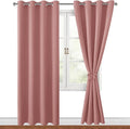 Blackout Curtains for Bedroom 2 Panels 52 x 84 Inch Long Dusty Rose | Thermal by Hiasan